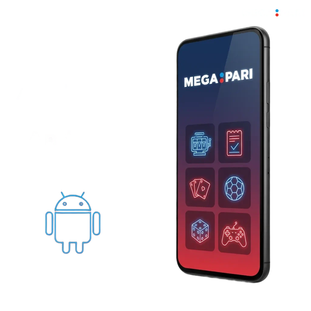 Écran de l’application MegaPari Android, téléchargement gratuit, paris et casino, APK sécurisé, expérience mobile rapide.