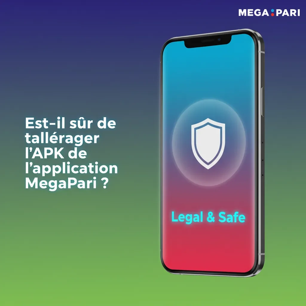 Smartphone, cadenas et certificat SSL illustrant la sécurité de l’APK MegaPari, chiffrée et sous licence officielle