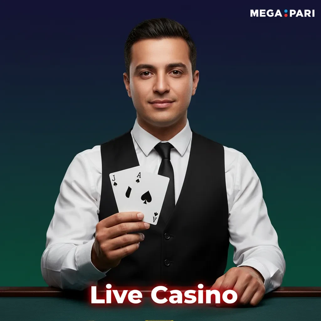 MegaPari Live Casino with live dealers, real-time bets, chat, and roulette, blackjack, baccarat, poker, and game shows.