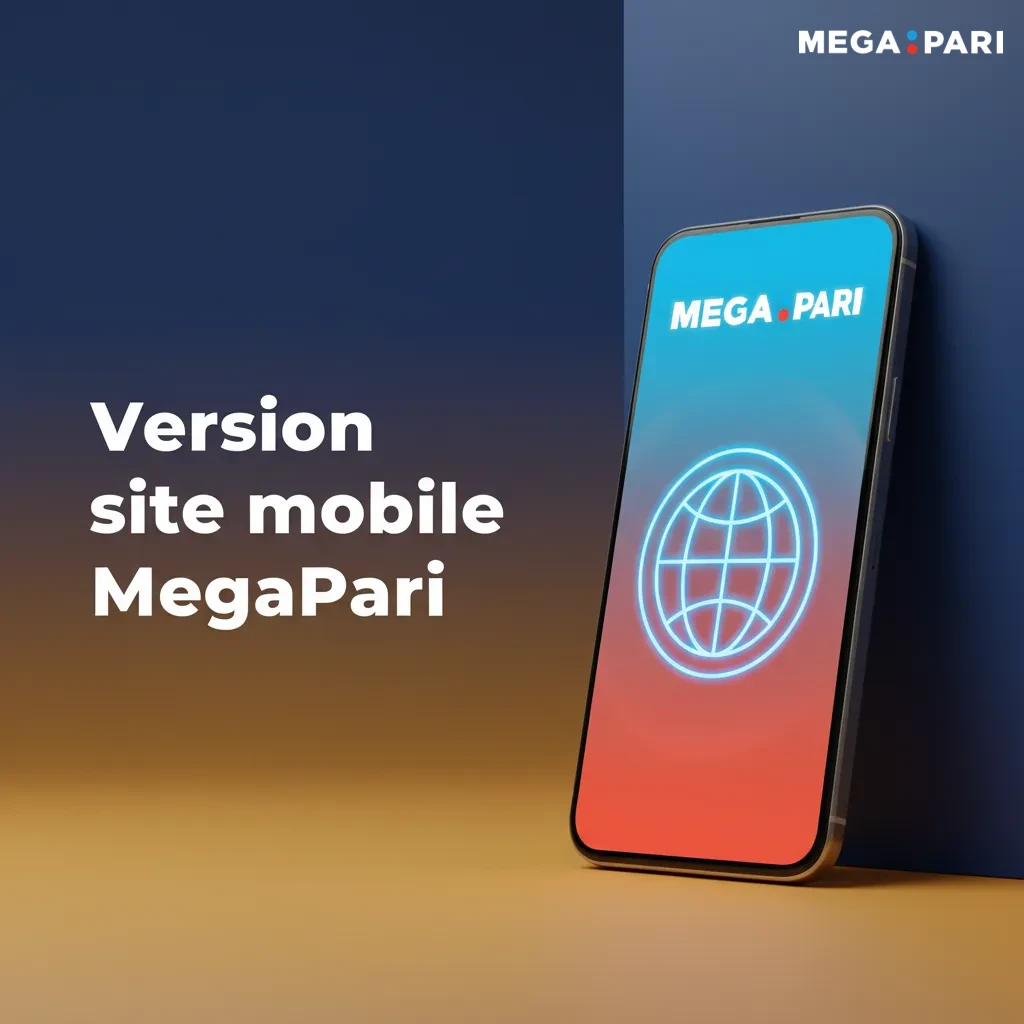 Version mobile de MegaPari sur smartphone et tablette: paris, casino, dépôts/retraits, interface adaptée, via navigateur.